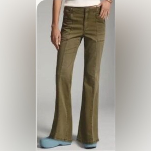 Pilcro the demilune boot Olive Boot Cut Pants 28 Anthropologie - Picture 1 of 12